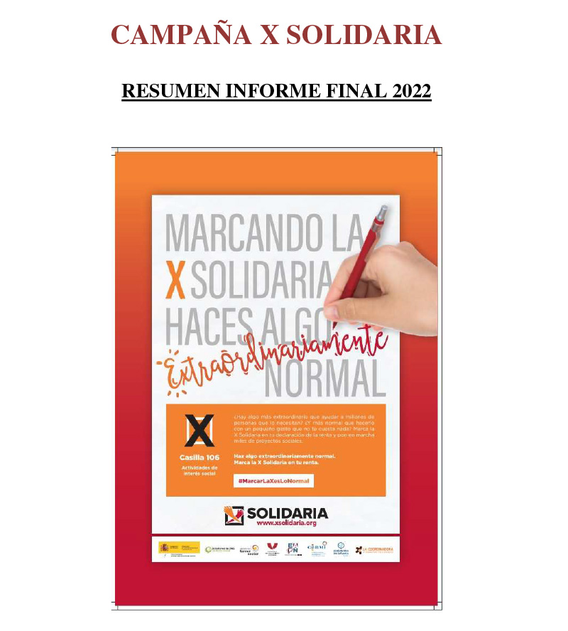 Resumen informe campaña X Solidaria 2022